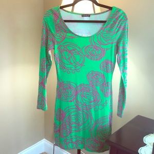 Perfect pink and green body con dress